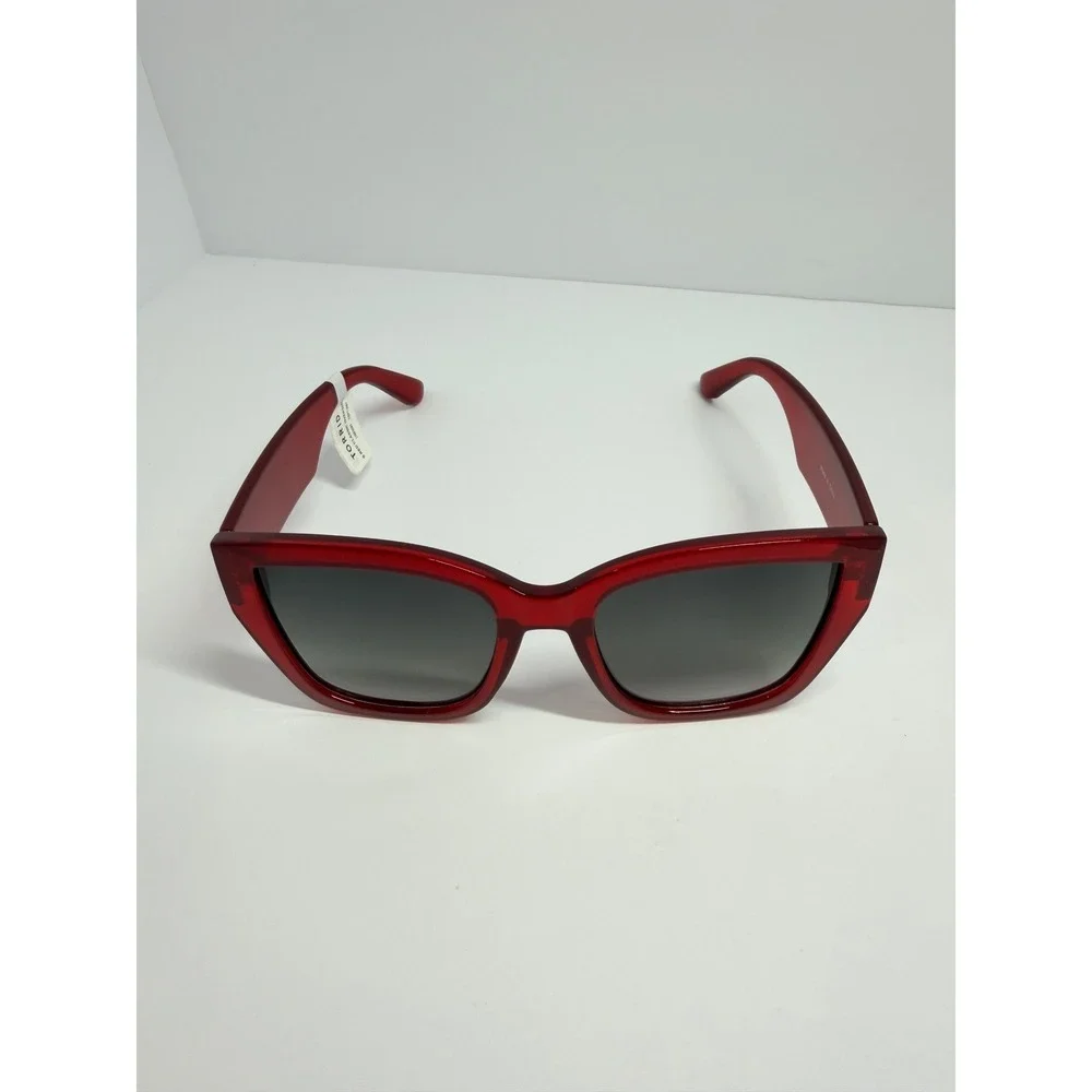 Torrid Red Classic Oversized Retro Chic Square Sunglasses Translucent Frame